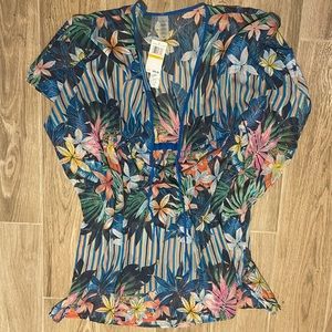 Floral swim coverup